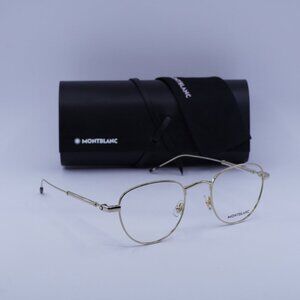 Montblanc MB0111O 002 Aviator Eyeglasses 49mm – Gold